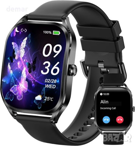 Смарт часовник Отговор/Осъществяване на повиквания, 1,85" сензорен екран за iOS и Android, снимка 1 - Смарт гривни - 45635703