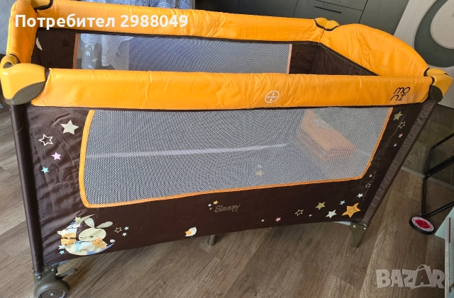 Детска кошара Moni Sleepy оранжево с кафяво., снимка 5 - Кошарки - 52867686