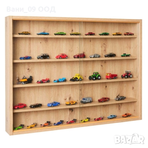 Колекционерски стенна витрина в дървесен цвят , снимка 2 - Секции и витрини - 51731400