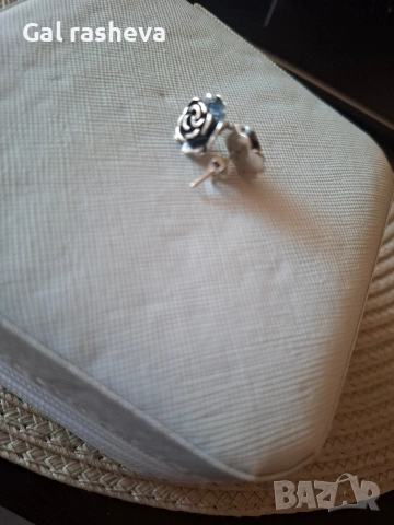 Сребърни обеци рози, снимка 3 - Обеци - 53897440