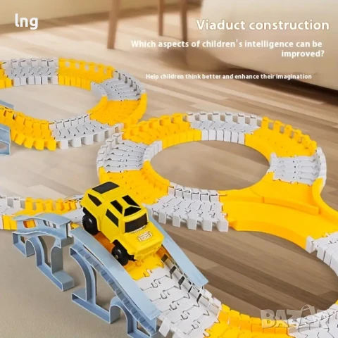 Детски Строителен Състезателен Трек с Камиони, снимка 4 - Коли, камиони, мотори, писти - 50942332