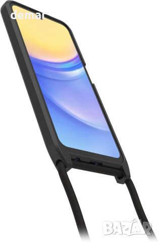 OtterBox Калъф за Samsung Galaxy A15 / A15 5G с регулируема и подвижна каишка за огърлица, черен, снимка 2 - Калъфи, кейсове - 45047492