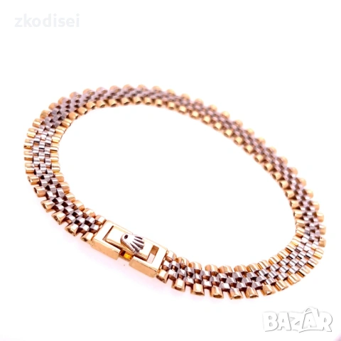 Златна мъжка гривна Rolex 10,94гр. 22,0см. 14кр. проба:585 модел:36974-1, снимка 3 - Гривни - 53443586