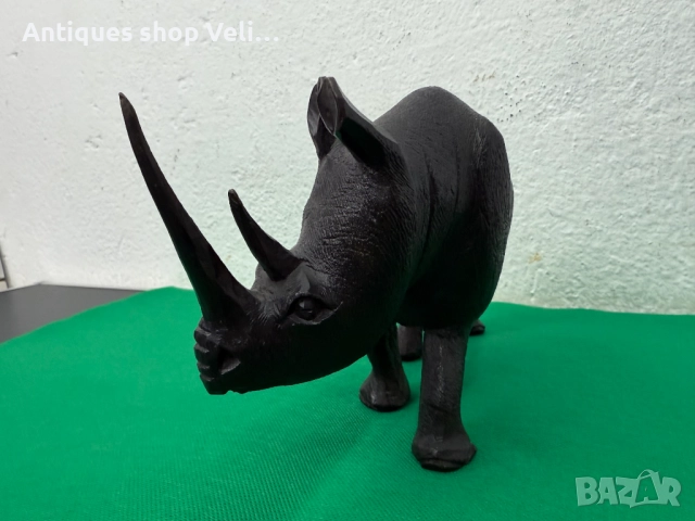 Африканска дървена фигура на носорог №7684 , снимка 3 - Антикварни и старинни предмети - 52652826