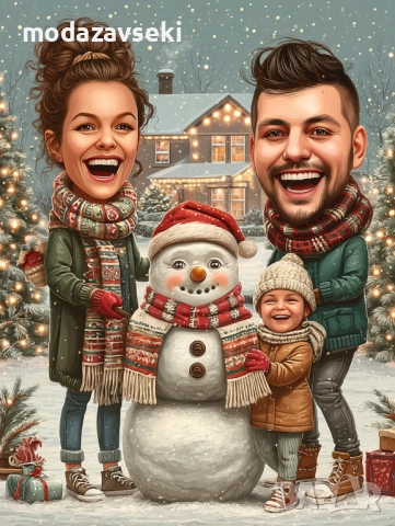 Персонализирана коледна карикатура, снимка 4 - Коледни подаръци - 52384925