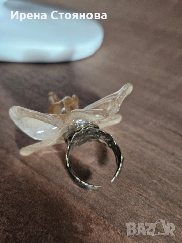 Регулируеми пръстенчета с естествен цвят на орхидея, лилиум и пауново перо , снимка 11 - Пръстени - 52387566