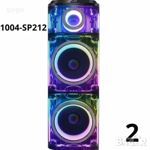 Професионална караоке тонколона Homey с два безжични микрофона, снимка 2 - Тонколони - 49766203