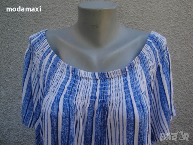 3XL /4XL Tуника синьо и бяло, снимка 4 - Туники - 46737947