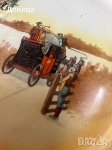 Royal Doulton, по-специално чинии и квадратна купа със сцени с конски карети. , снимка 14 - Чинии - 51304977