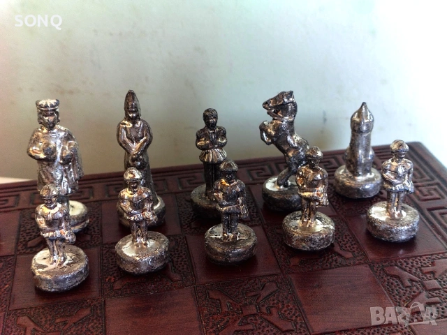 Стар Колекционерски Шах,Табла, снимка 9 - Антикварни и старинни предмети - 53838659