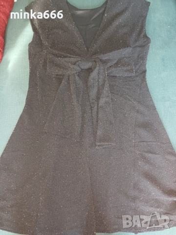 Черна рокля със сребристо., снимка 2 - Рокли - 52637891