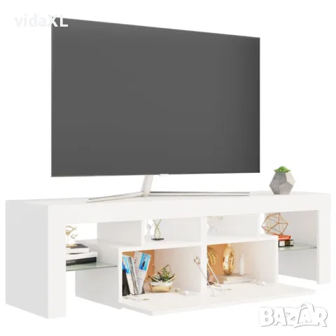 vidaXL ТВ шкаф с LED осветление, бял, 140x36,5x40 см（SKU:804364）, снимка 2 - Шкафове - 48498701