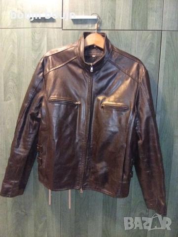 Оригинално Италианско яке Vera Pelle 100% кожа, Винтидж,мъжко size L ,отлично състояние, снимка 3 - Якета - 53168584