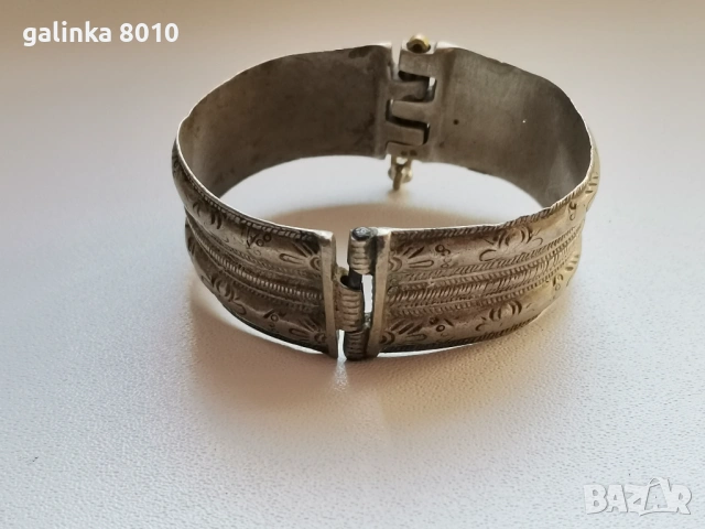 Стара сребърна гривна, снимка 3 - Антикварни и старинни предмети - 54154731