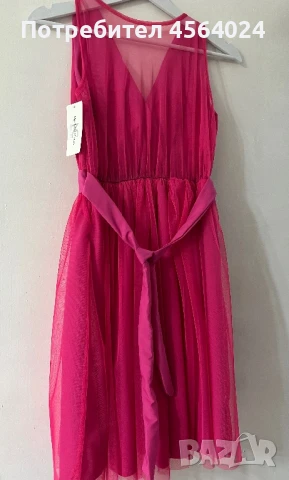 Дамска розова рокля, снимка 6 - Рокли - 51360791