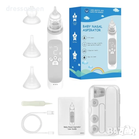 4691 Бебешки аспиратор с успокояващи мелодии и мощна батерия – за тихи нощи и чисти нослета