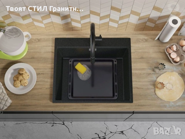 НАй-добрата мивка Кухненска Мивка от гранит модел Осло XL 500 x 580 Графит, снимка 9 - Други - 38029885