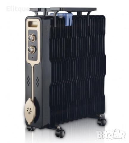 Радиатор, 2500W,13 ребра,3 степени,Поставка за дрехи,Регулируем термостат, снимка 4 - Друга електроника - 52832167