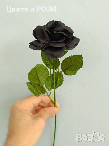 Изкуствени черни рози, снимка 3 - Изкуствени цветя - 36365472