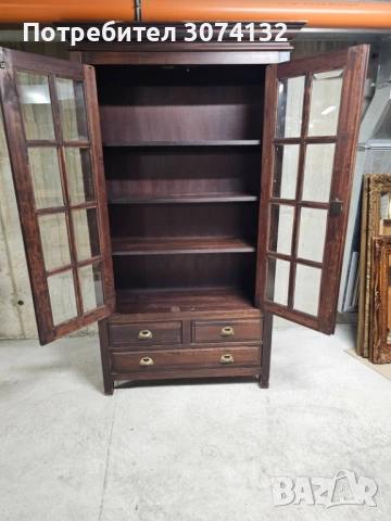 Библиотека витрина с кристални стъкла, снимка 4 - Секции и витрини - 52159449