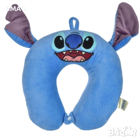 Детска възглавница за пътуване Stitch с мемори пяна, синя_1256288