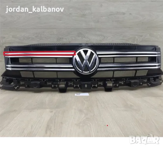 Горна дясна никелова лайсна на предна решетка Тигуан Vw Tiguan само за 30лв. 5n0853768h, снимка 1 - Части - 48735308