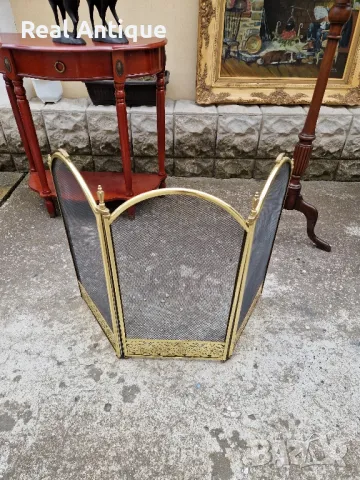 Чудесна антикварна английска решетка за пред камина , снимка 5 - Антикварни и старинни предмети - 50166609