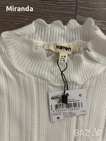 Koton бял пуловер М, снимка 8 - Блузи с дълъг ръкав и пуловери - 52557975