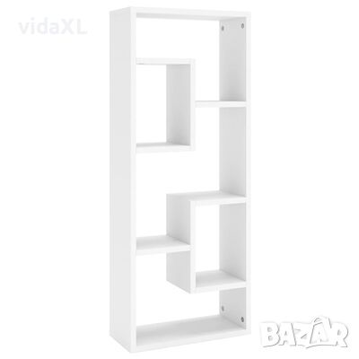 vidaXL Стенен рафт, бял, 36x16x90 см, инженерно дърво(SKU:803011