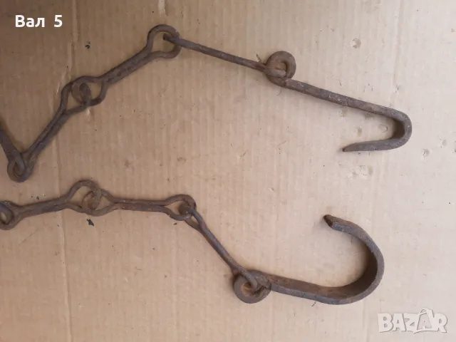 Стара верига за огнище от ковано желязо , здрава, снимка 4 - Антикварни и старинни предмети - 50328994