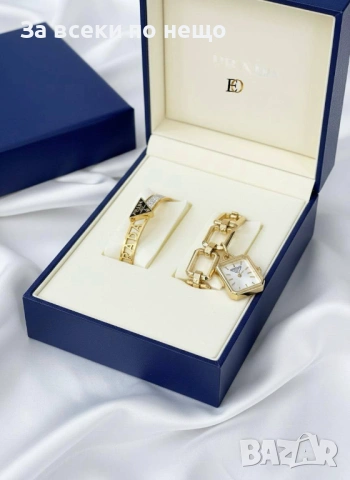 Prada Дамски Подаръчен Комплект Часовник И Гривна Прада-Различни Цветове Код SK704, снимка 2 - Подаръци за жени - 53128805