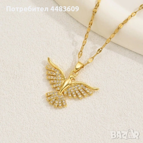 Позлатено колие " Феникс " , снимка 5 - Колиета, медальони, синджири - 54160870
