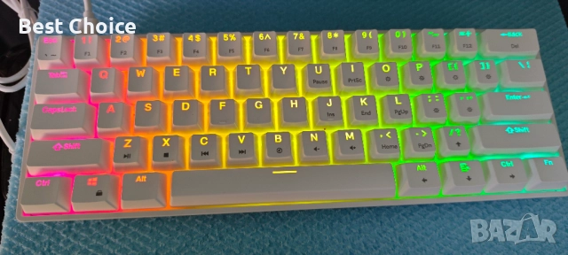 Гейминг RGB клавиатура Geeky GK61 SE 60, снимка 7 - Клавиатури и мишки - 52817907