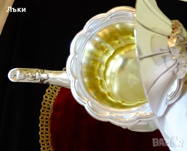 Посребрена кана 1.5 кг.,уникален дизайн,барок. , снимка 2 - Антикварни и старинни предмети - 50259768