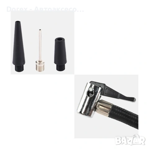 Автомобилен въздушен компресор 12V HL-201 – преносим компресор за гуми с манометър, снимка 5 - Аксесоари и консумативи - 53577769