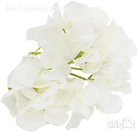 Нови 5 броя изкуствени хортензии цветя бели дълго стъбло декорация дом, снимка 5 - Декорация за дома - 53985867