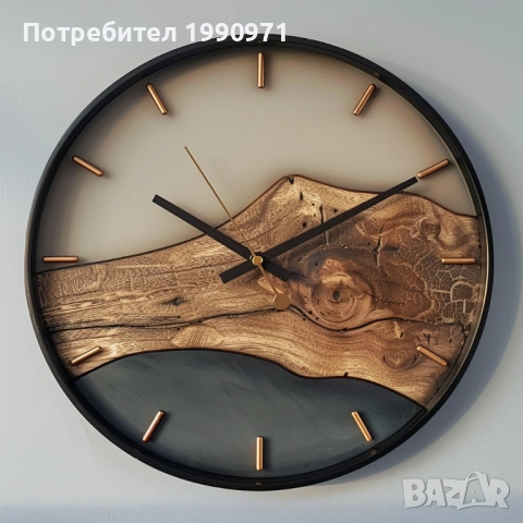 Стенен часовник от естествена дървесина по поръчка, снимка 4 - Декорация за дома - 53727150