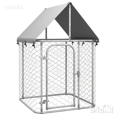 vidaXL Дворна клетка за кучета с покрив, 100x100x150 см(SKU:171495, снимка 1 - За кучета - 46125241