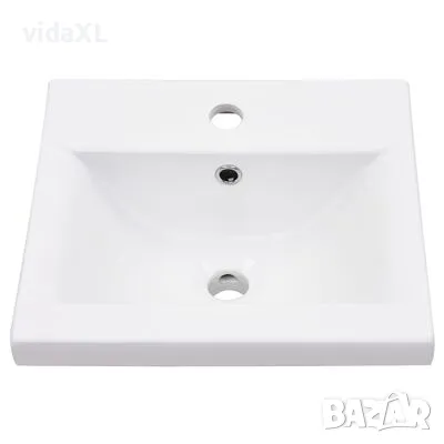 vidaXL Рамка за мивка за баня с вграден умивалник, бяла, желязна（SKU:3101373）, снимка 2 - Мивки - 48210881