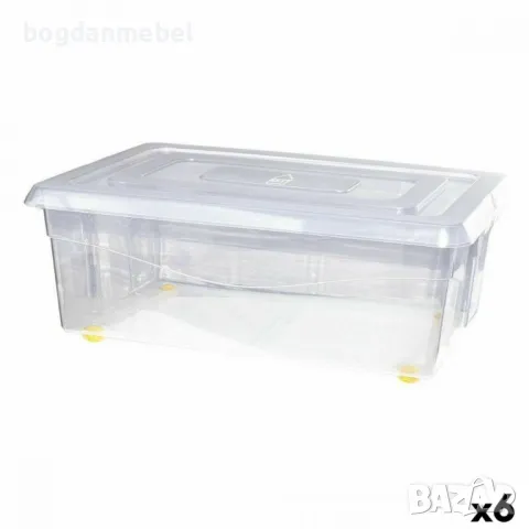 Кутия за Съхранение с Колела С капак 32 L (6 броя), снимка 1