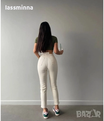 Дамски бежови дънки, снимка 1