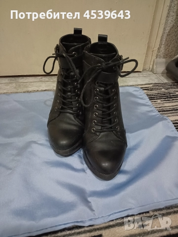 Дамски кожени боти на ток 37 номер, снимка 3 - Дамски боти - 52860996