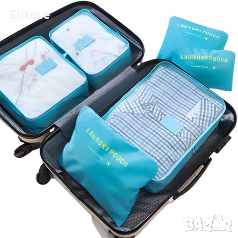 Комплект органайзер за багаж с 6 чанти за подреден и лесен транспорт, снимка 5 - Чанти - 52853476