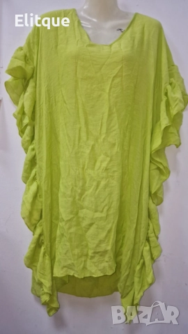 Плажна рокля с къдрички в свободна кройка, универсален размер. Дължина-85см;Ширина-60см., снимка 3 - Рокли - 52894994