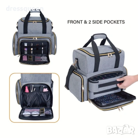 4639 органайзер за ноктопластика: Съхранение на 80 лака, UV/LED лампа и аксесоари, снимка 6 - Други - 53653944