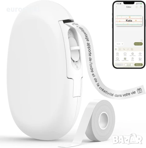 SUPVAN E10 Етикетен принтер с 1 ролка етикет, съвместима с над 40 вида стикери за етикети, снимка 4 - Принтери, копири, скенери - 51109750