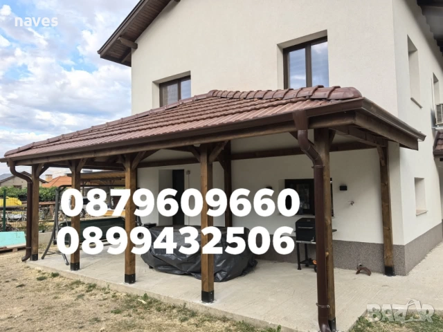 Дървени Навеси Изграждане Дървени конструкции Тераси Беседки, снимка 18 - Ремонти на покриви - 25143605