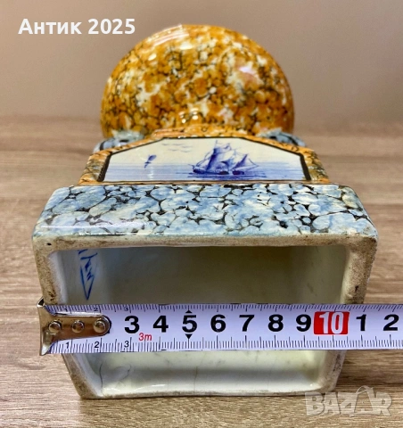 Cassolette (baguier) Арт Деко от белгийска фаянсова керамика Wasmuël, ок. 1920 г., снимка 8 - Антикварни и старинни предмети - 53368297