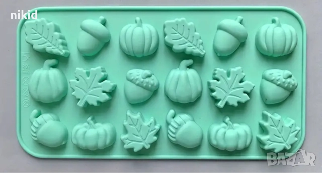 Малки Есенни листо жълъд тиква силиконов молд форма фондан шоколад гипс декон, снимка 2 - Форми - 52031949