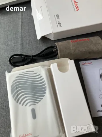 Galeces Безжично зарядно Power Bank Magsafe за iPhone16/15/14/13/12 и Apple Watch, USB C, 10000mAh , снимка 8 - Оригинални зарядни - 47753019